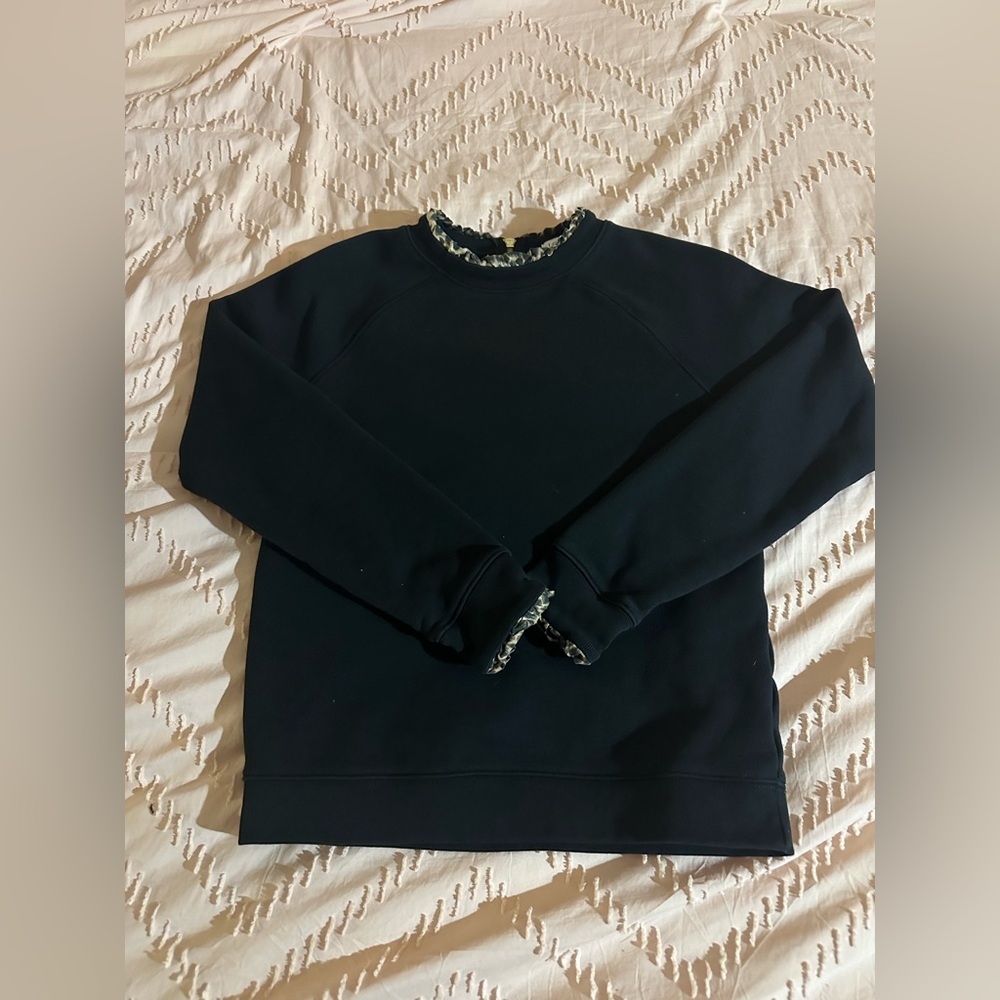 J. Crew Leopard Ruffle Neck Pull Over - Picture 1 of 10
